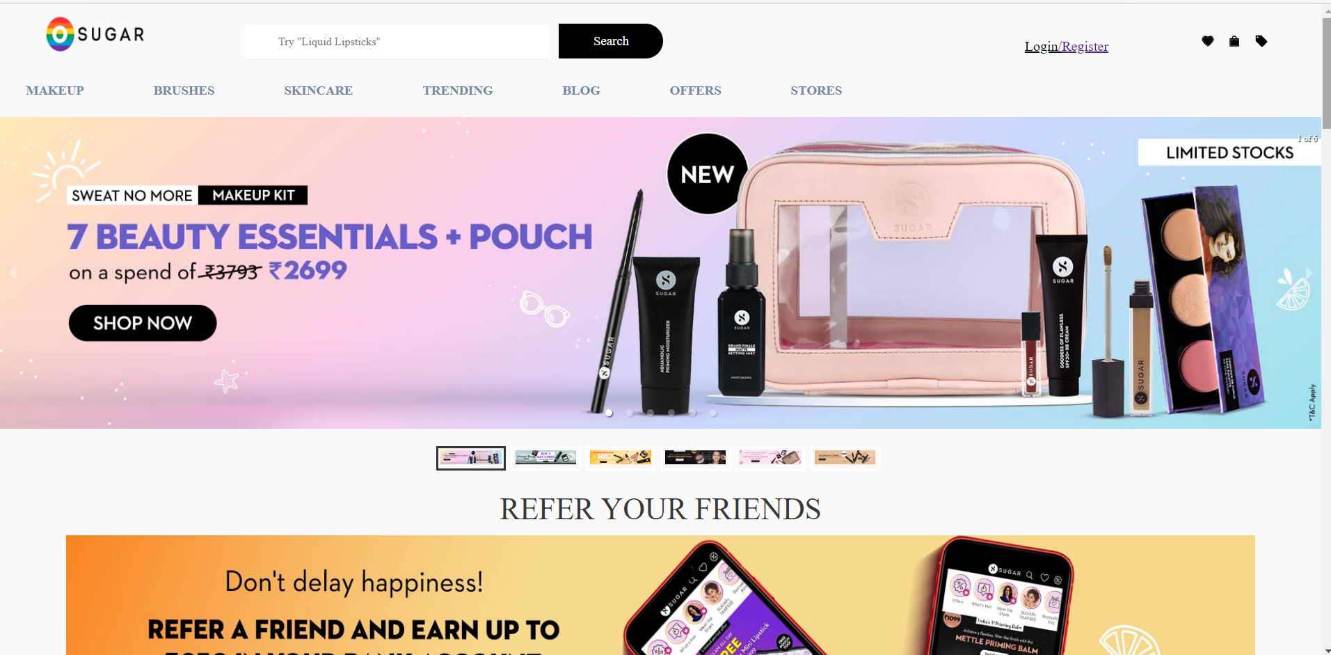 Screenshot of web app